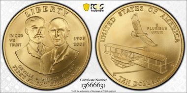 2003-W $10 First Flight MS70