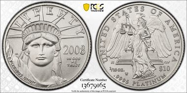 2008-W $10 Burnished St. of Liberty SP70