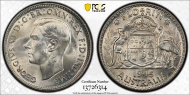 1945(m) Florin KM-40  Ag MS63
