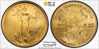 2007-W $10 Burnished Gold Eagle SP70