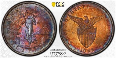 1905-S Peso Allen-16.06 Curved Serif MS62