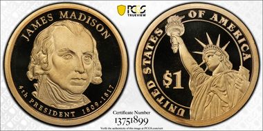 2007-S $1 James Madison PR70DCAM