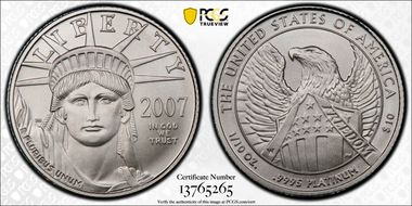 2007-W $10 Burnished St. of Liberty First Strike SP70