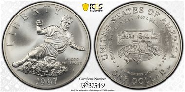 1997-S $1 Jackie Robinson MS70