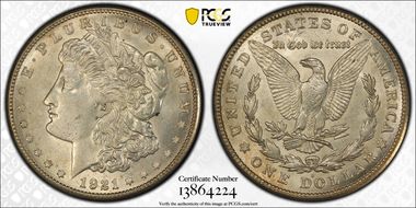 1921-S $1 VAM 1B Thorn Head AU58