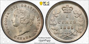 1885/5 5C ND Small 5 REE-1 MS63