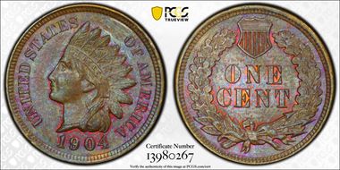 1904 1C MS65BN
