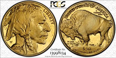 2006-W $50 American Buffalo  .9999 Fine Gold First Strike PR70DCAM