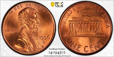 1996-D 1C MS67RD