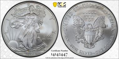 2009 $1 Silver Eagle First Strike MS70