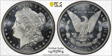 1885 $1 MS66+ DMPL
