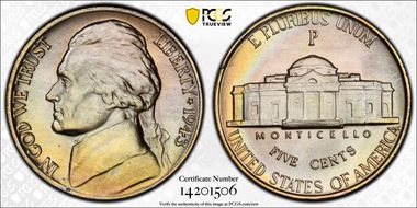 1943-P 5C Doubled Die Obverse MS67FS