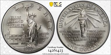 1986-P $1 Statue of Liberty MS70