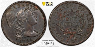 1794 1C S-70, Head of 1795 AU58BN