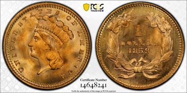 1859 G$1 MS67