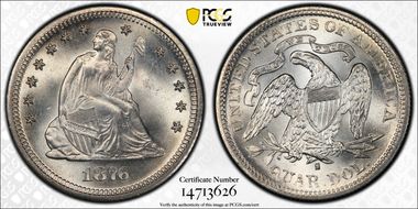 1876-S 25C MS66+