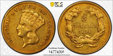 1874 $3 XF45