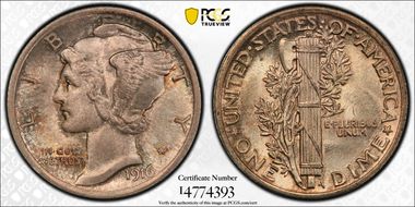 1916 10C Mercury MS65FB