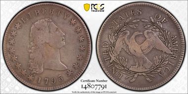 1795 $1 Silver Plug, BB-18 F15