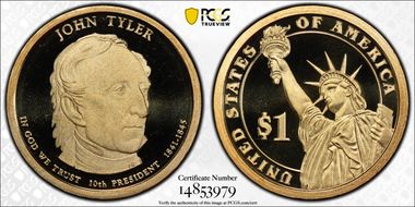 2009-S $1 John Tyler PR70DCAM