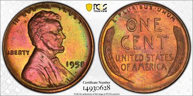 1958 1C MS65RB