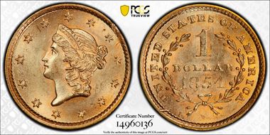 1854 G$1 Type 1 MS63
