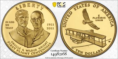 2003-W $10 First Flight PR70DCAM