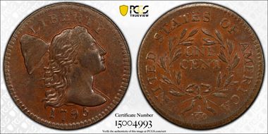 1795 1C S-76b, Plain Edge MS63BN