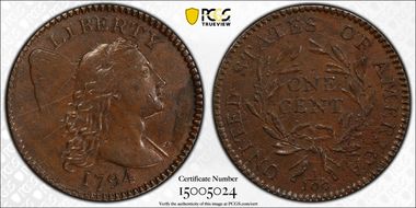 1794 1C S-68 Bisecting Die Crack Head of 1795 XF45BN