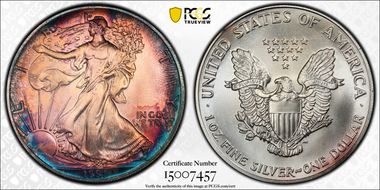 1991 $1 Silver Eagle MS67