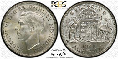 1941(m) Florin KM-40  Ag MS64