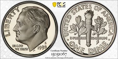 1998-S 10C PR70DCAM