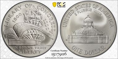 2000-P $1 Library MS70