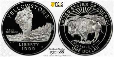 1999-P $1 Yellowstone PR70DCAM