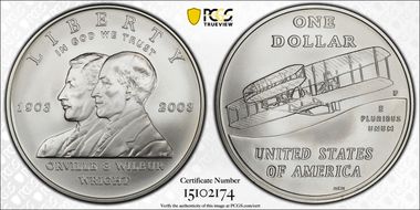 2003-P $1 First Flight MS70