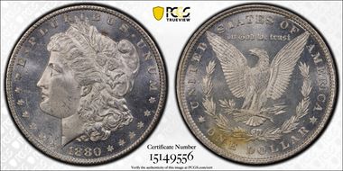 1880 $1 VAM 10 8/7 Bit MS63PL