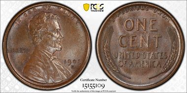 1909-S 1C Lincoln MS65BN