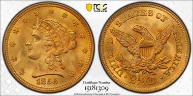 1856 $2.50 MS65