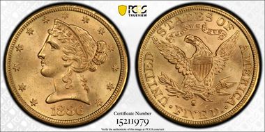1886-S $5 MS64