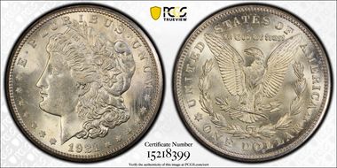 1921-S $1 VAM 1B-3a Thorn Head MS64