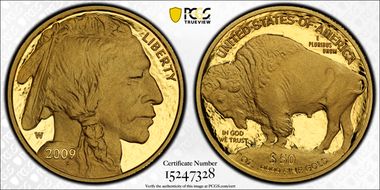 2009-W $50 American Buffalo .9999 Fine Gold First Strike PR70DCAM