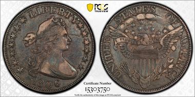 1806 50C Knob 6, Small Stars XF40