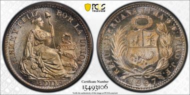 1897-JF 1/2 Din KM-206.2 MS66