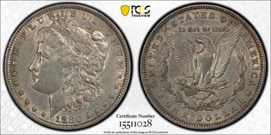 1880 $1 VAM 1A Knobbed 8 AU55