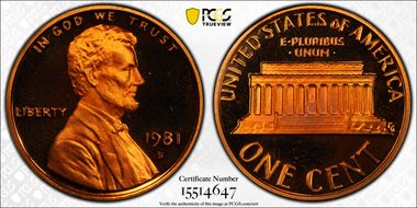 1981-S 1C Type 1 PR69DCAM