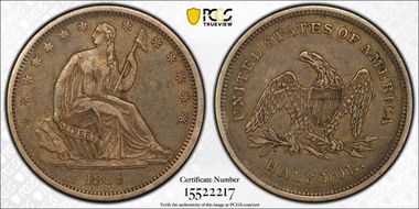 1839 50C No Drapery XF45