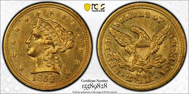 1852-C $2.50 MS61