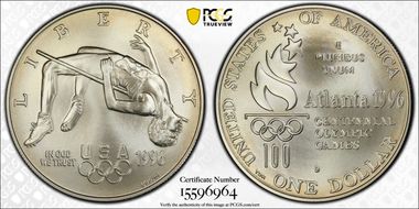 1996-D $1 High Jump MS70