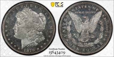 1878 7/8TF $1 Weak VAM 32 7/3 MS63PL