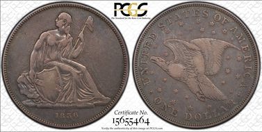 1836 $1 J-60 Original, Alignment I PR20